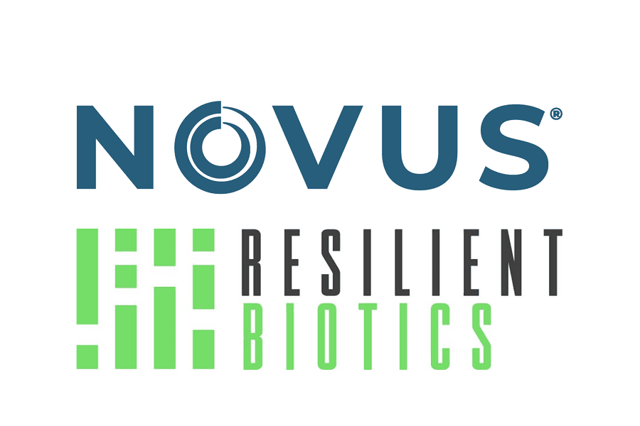 Novus and Resilient Biotics logos