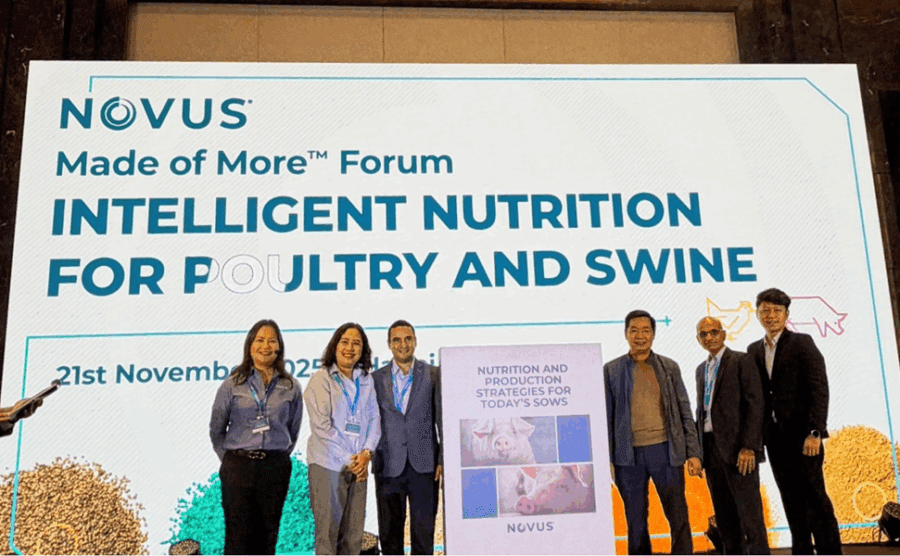 Event presenters with an oversized version of the sow book during an event in Vietnam
